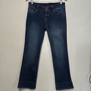 Vintage Y2K Mid-Rise Bootcut Flare Jeans Braided Faded Detail Juniors Size 9